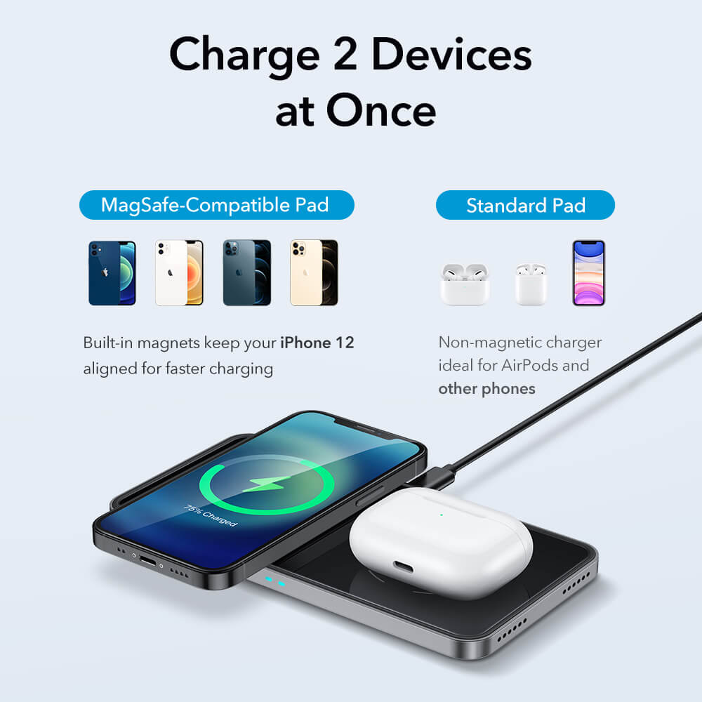 HaloLock™ 2 in 1 Magnetic Wireless Charger for iPhone 12 2 HaloLock™ 2 in 1 Magnetic Wireless Charger for iPhone 12 2