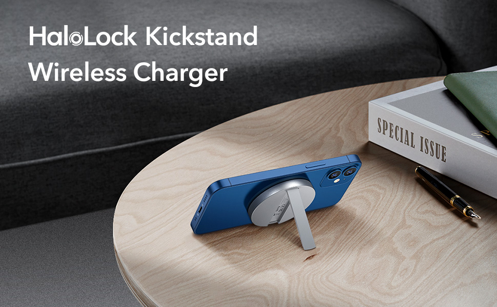 HaloLock™ Kickstand MagSafe Compatible Wireless Charger 1 1 HaloLock™ Kickstand MagSafe Compatible Wireless Charger 1 1