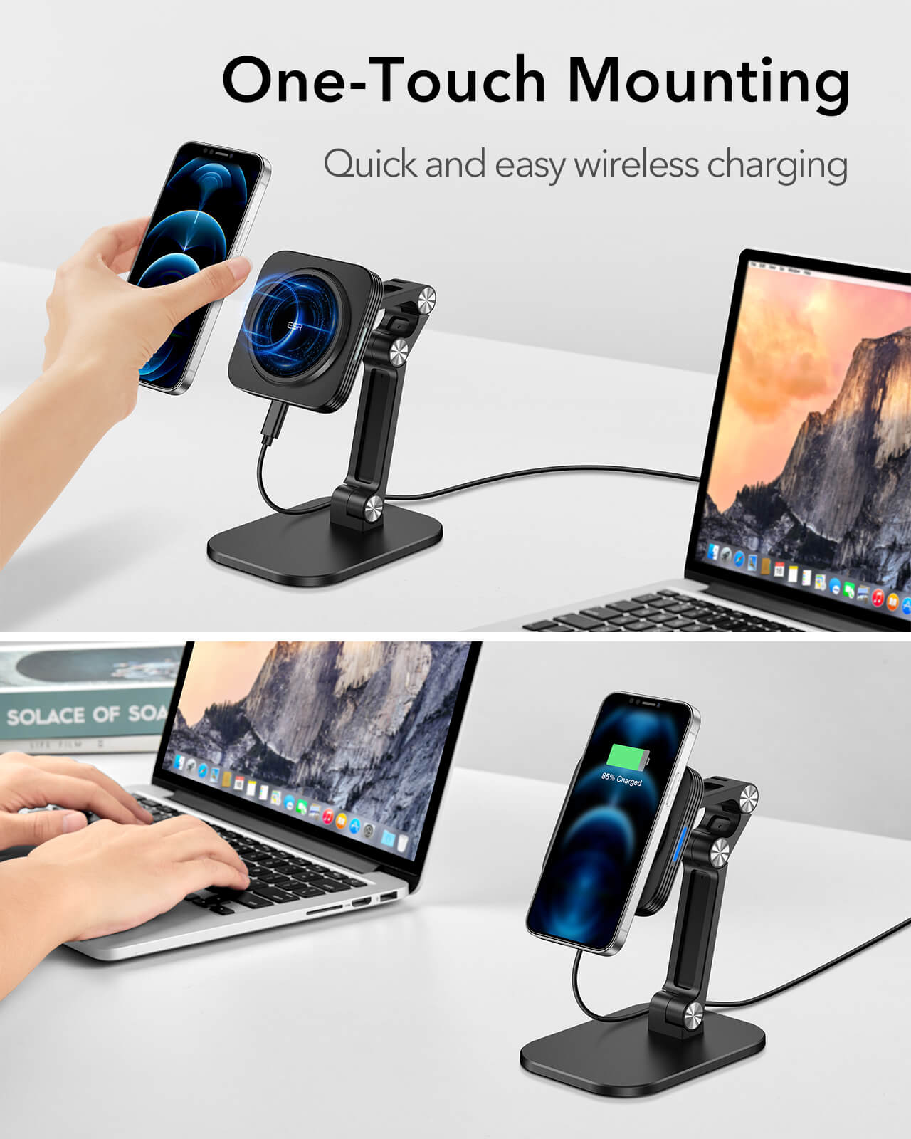 HaloLock Adjustable MagSafe Compatible Wireless Charging Stand 3 HaloLock Adjustable MagSafe Compatible Wireless Charging Stand 3