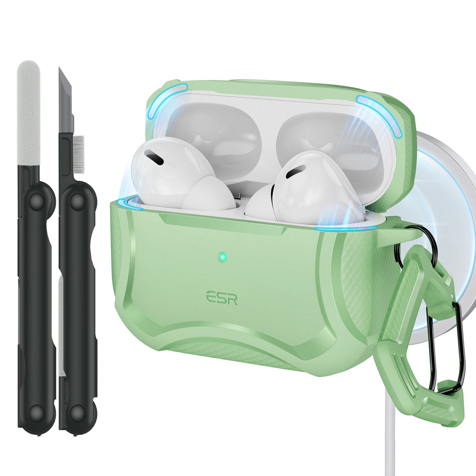 airpods pro 2023 2022 2019 cyber tough case halolock light green zt2 airpods pro 2023 2022 2019 cyber tough case halolock light green zt2