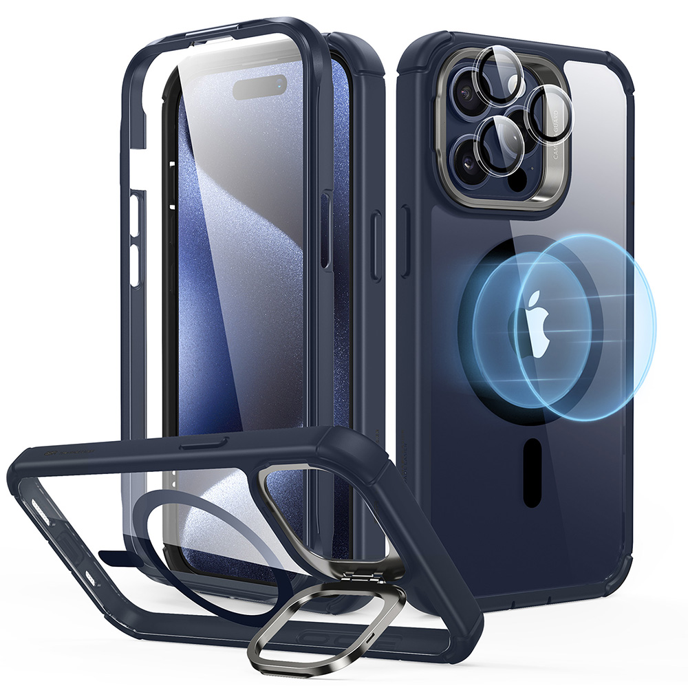 QD iPhone 15 Pro Armor Tough Case with Stash Stand HaloLock C02 ZT02 QD iPhone 15 Pro Armor Tough Case with Stash Stand HaloLock C02 ZT02