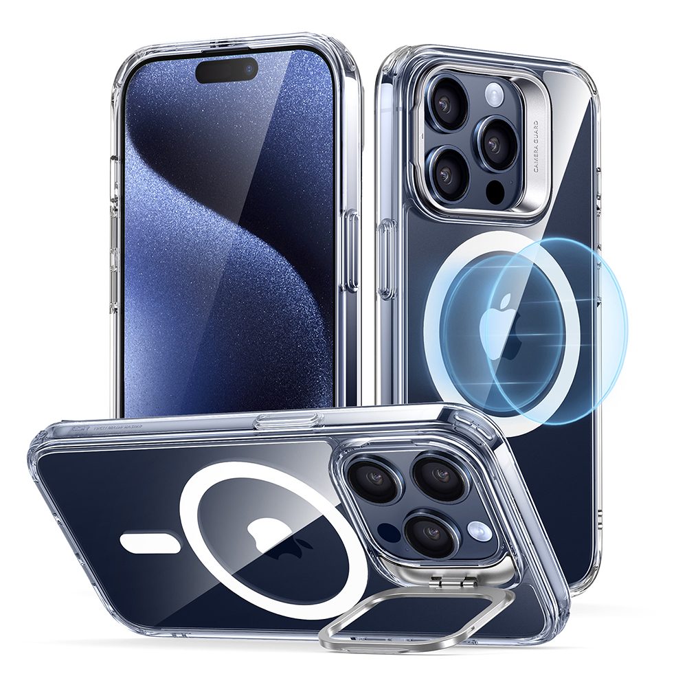 QHZJ iPhone 15 Pro Classic Hybrid Case with Stash Stand HaloLock C02 ZT01 QHZJ iPhone 15 Pro Classic Hybrid Case with Stash Stand HaloLock C02 ZT01