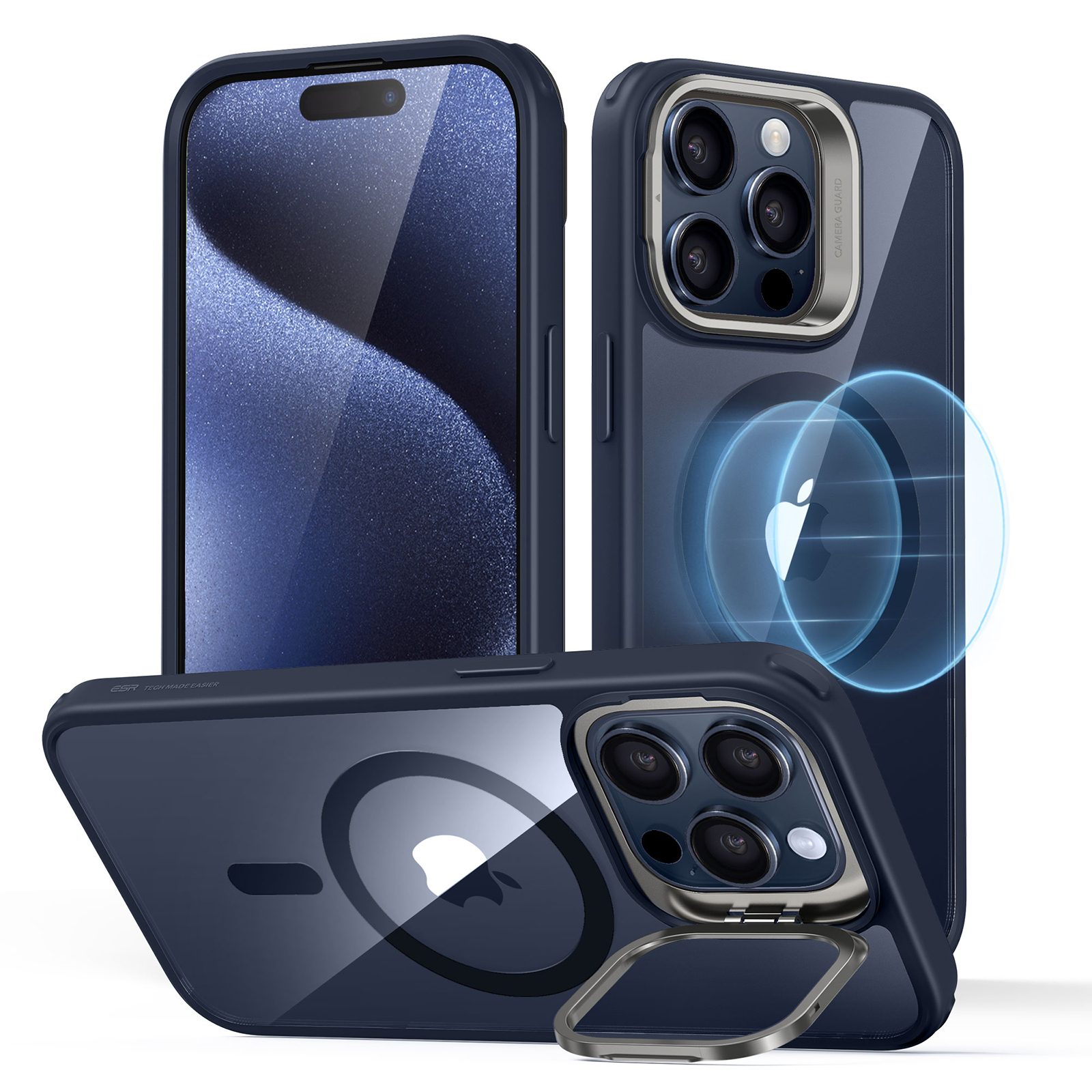 QHZJ iPhone 15 Pro Max Classic Hybrid Case with Stash Stand HaloLock C03 ZT01 QHZJ iPhone 15 Pro Max Classic Hybrid Case with Stash Stand HaloLock C03 ZT01