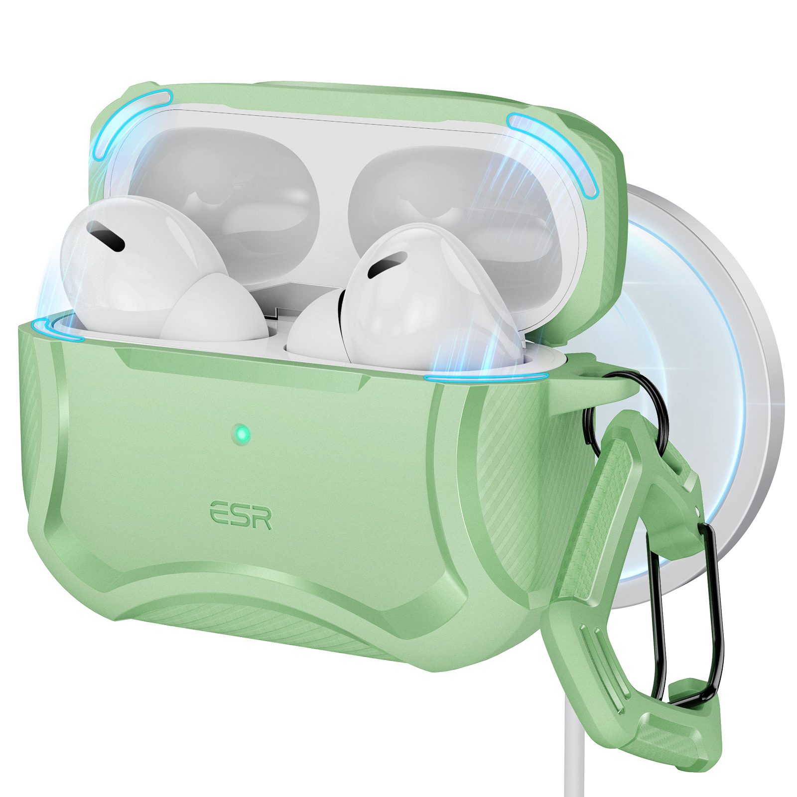 airpods pro 2023 2022 2019 cyber tough case halolock light green airpods pro 2023 2022 2019 cyber tough case halolock light green