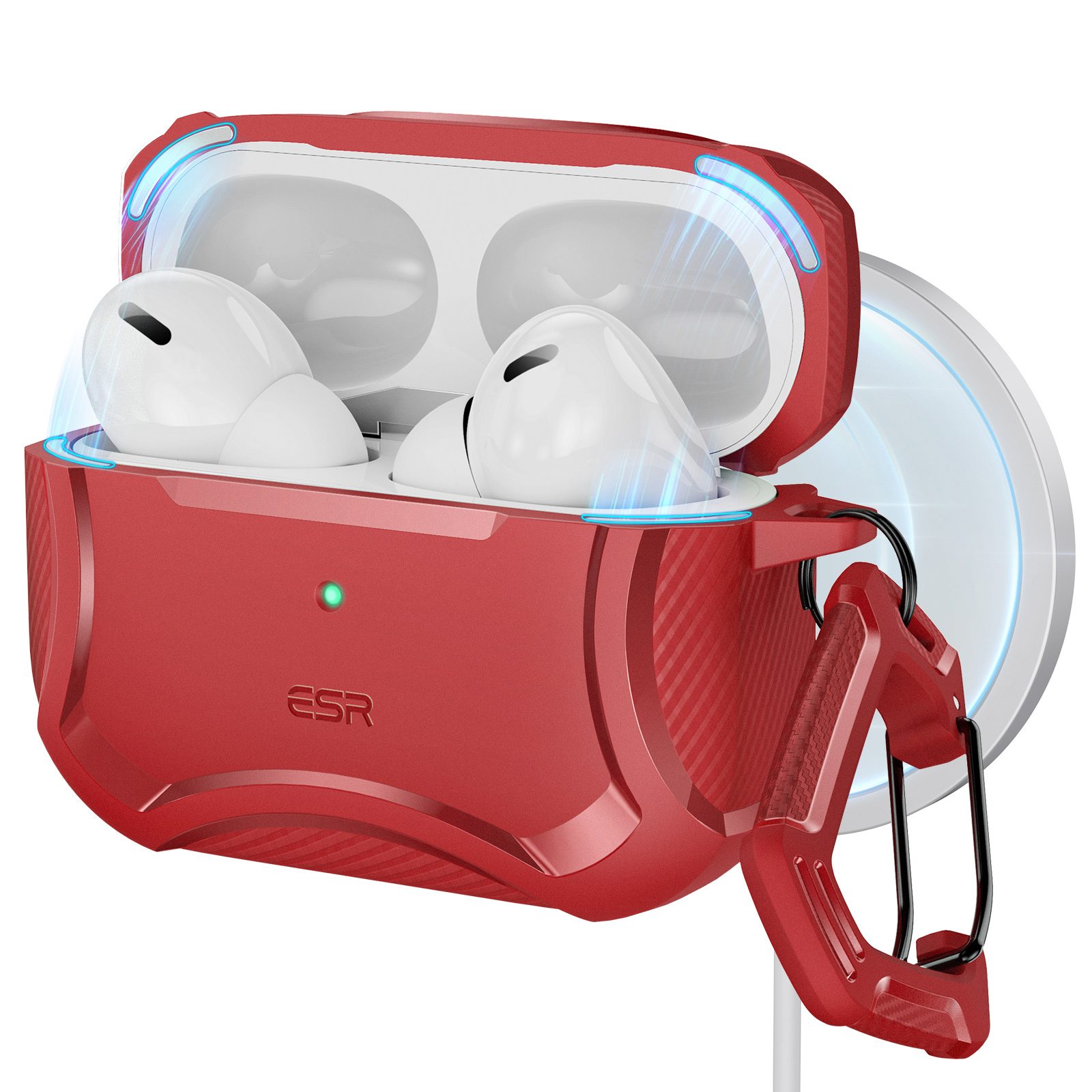 airpods pro 2023 2022 2019 cyber tough case halolock red airpods pro 2023 2022 2019 cyber tough case halolock red